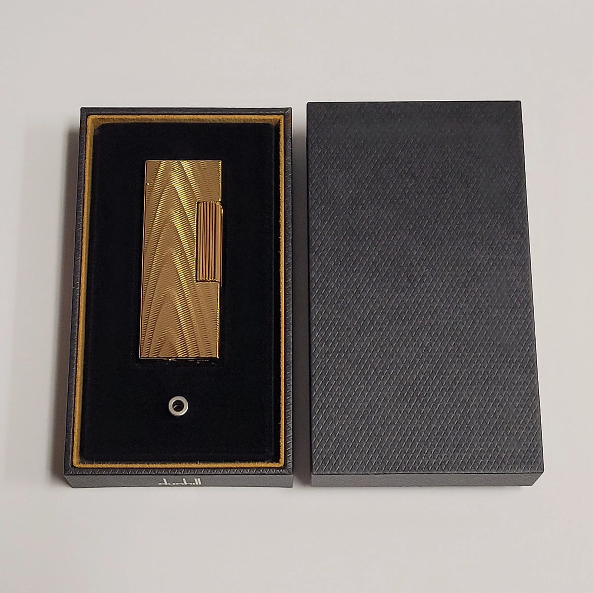 Alfred Dunhill Rollagas 2 Gold Plated Moire Lighter