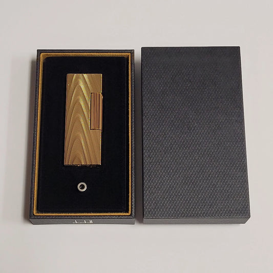 Alfred Dunhill Rollagas 2 Gold Plated Moire Lighter