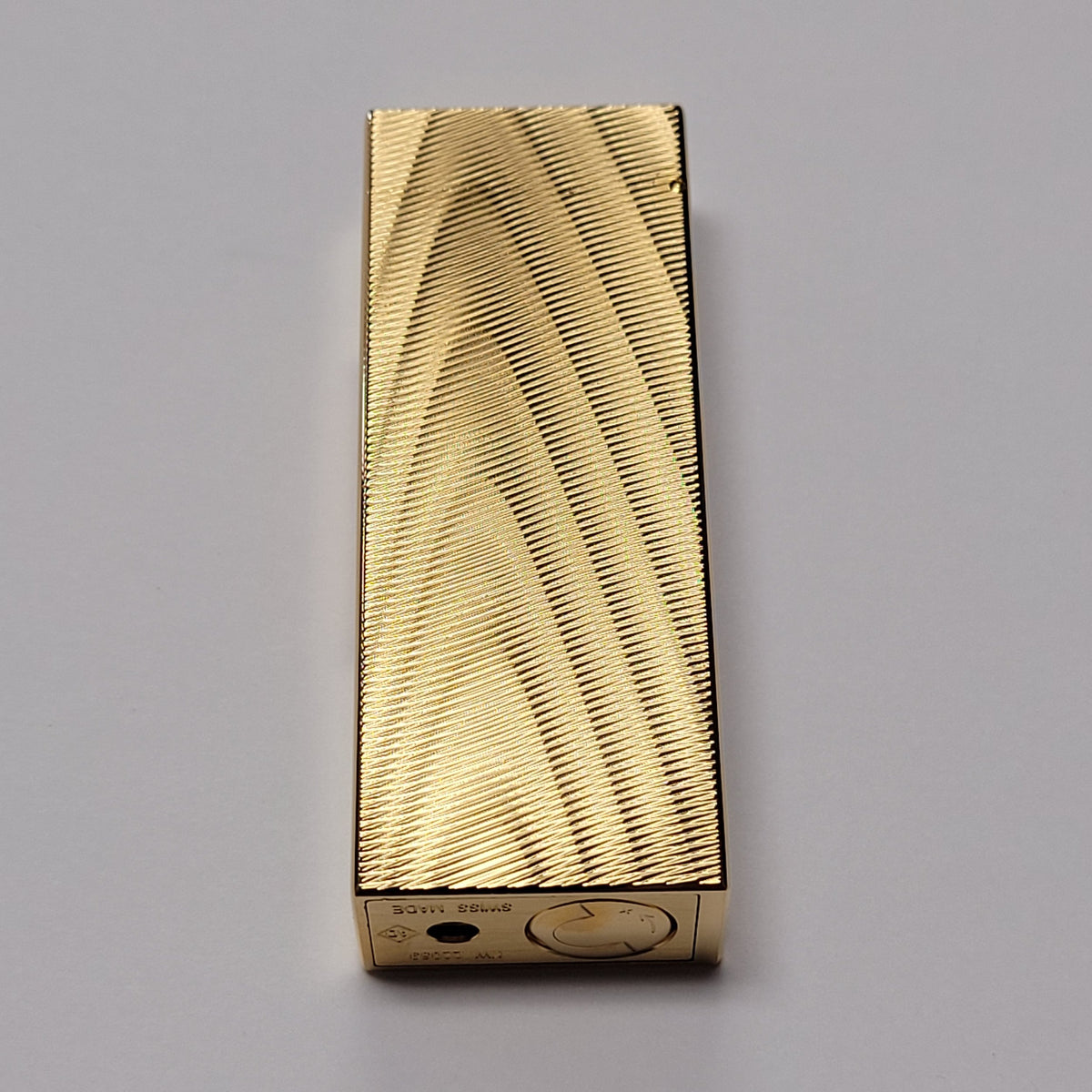 Alfred Dunhill Rollagas 2 Gold Plated Moire Lighter