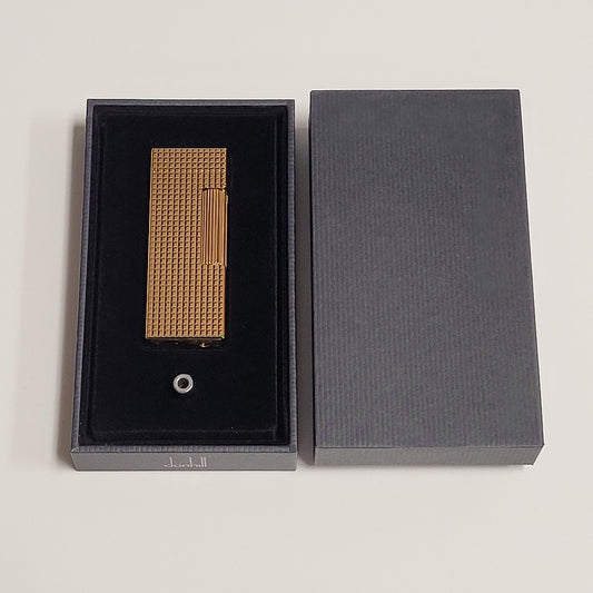 Alfred Dunhill Rollagas 2 Gold Plated Hobnail Lighter