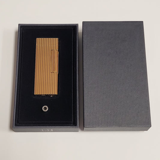 Alfred Dunhill Rollagas 2 Gold Plated Lines Lighter