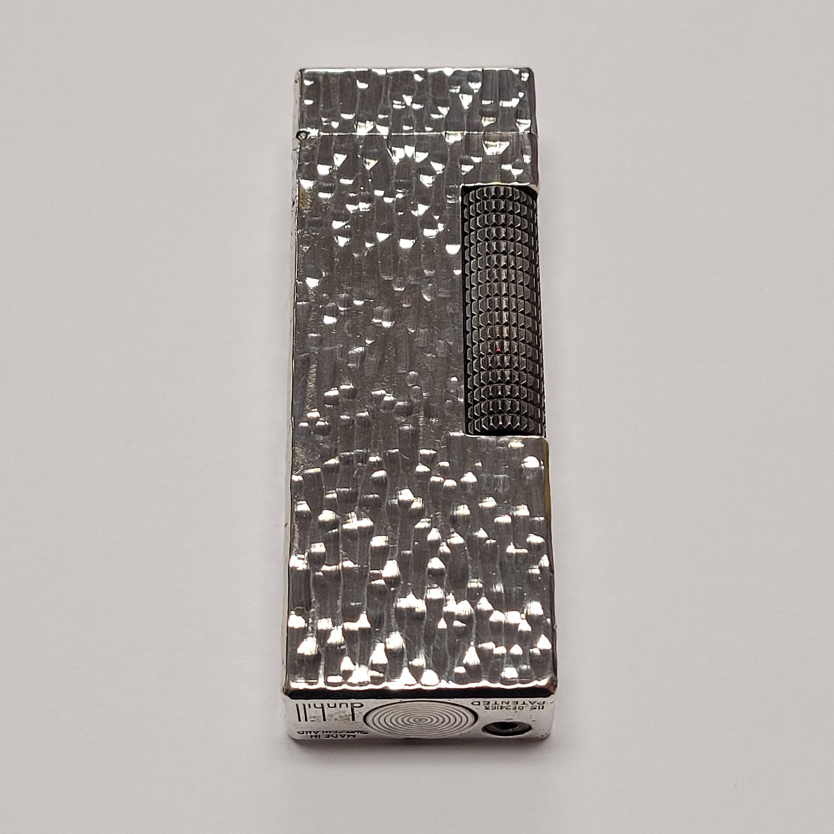 Alfred Dunhill Rollagas Bark & Silver Plated Lighter