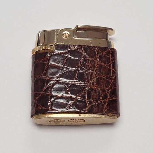 Ronson Varaflame Petite Brown Leather Lighter