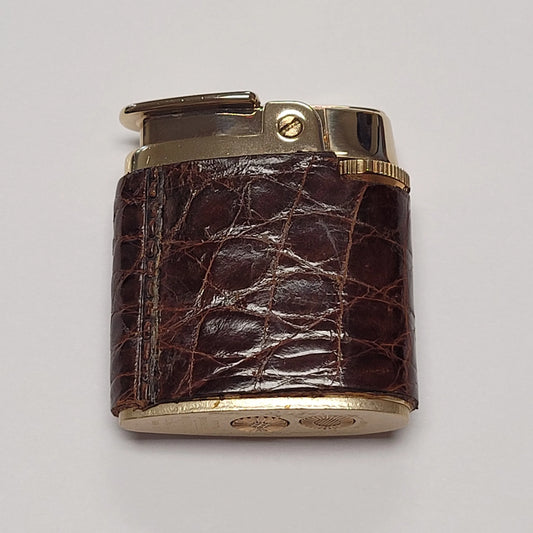Ronson Varaflame Petite Brown Leather Lighter