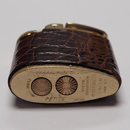 Ronson Varaflame Petite Brown Leather Lighter