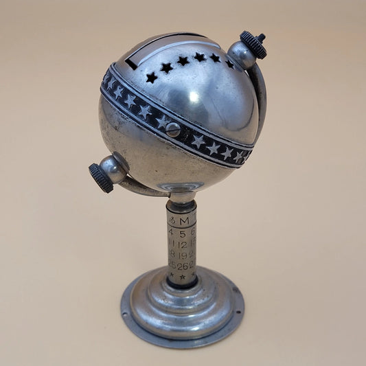 Vintage Perpetual Calendar Globe Table Lighter
