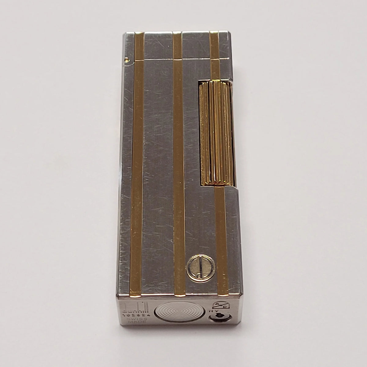 Alfred Dunhill Rollagas Palladium & Gold Stripes Lighter