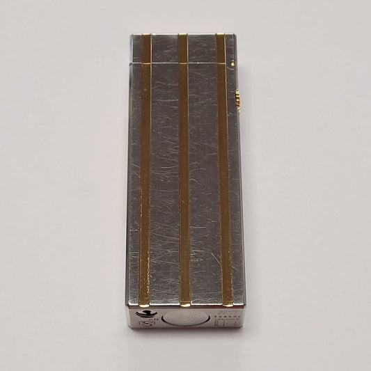 Alfred Dunhill Rollagas Palladium & Gold Stripes Lighter
