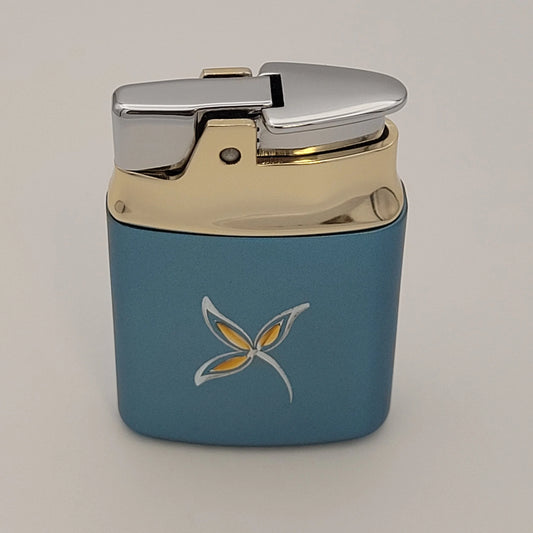 1960 Ronson Pioneer Blue & Gold Petrol Lighter