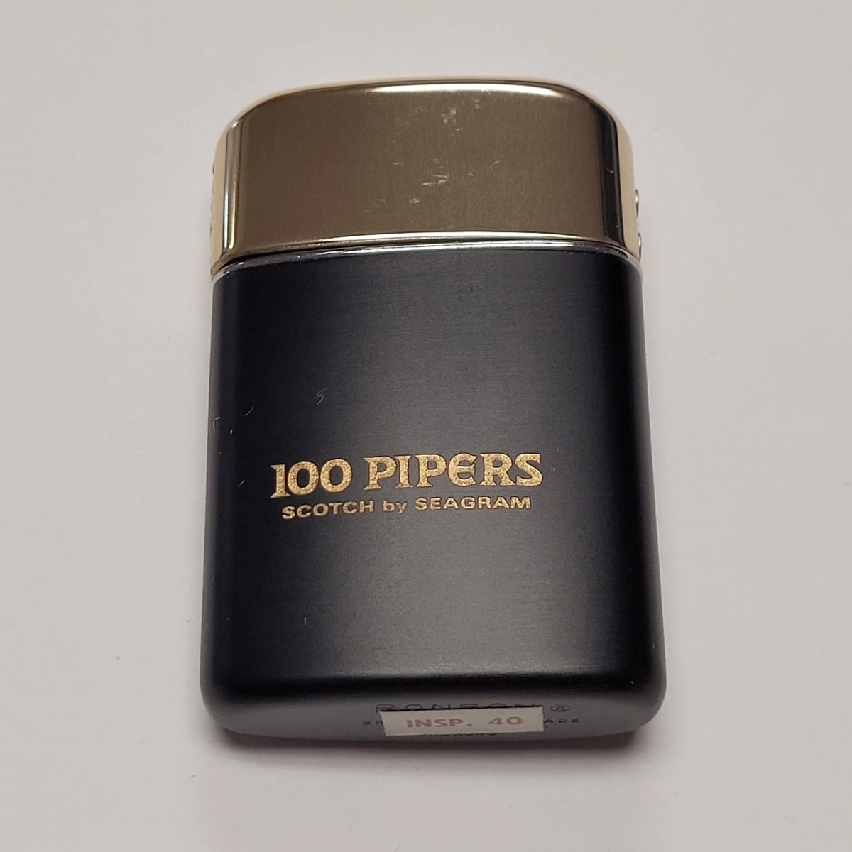 1950s Ronson Typhoon 100 Pipers Seagram Scotch Lighter