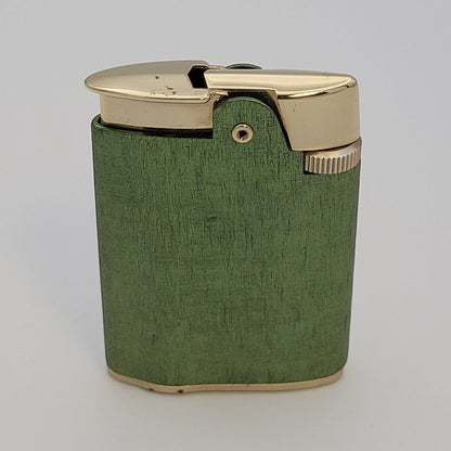 Ronson Varaflame Princess Green & Gold Lighter