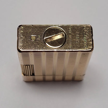S.T. Dupont Ligne 1 Gold Plated Ribbed Columns Lighter