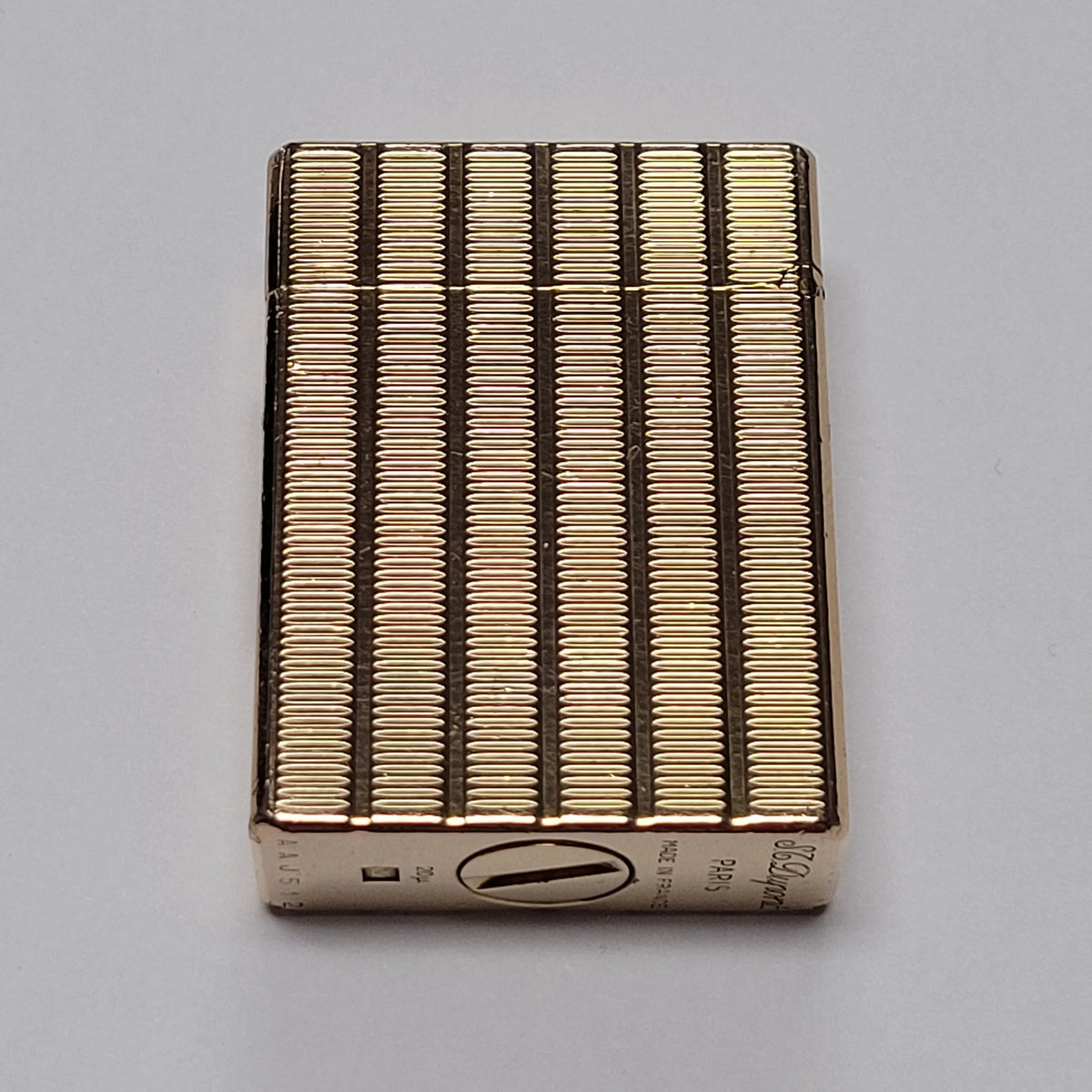 S.T. Dupont Ligne 1 Gold Plated Ribbed Columns Lighter
