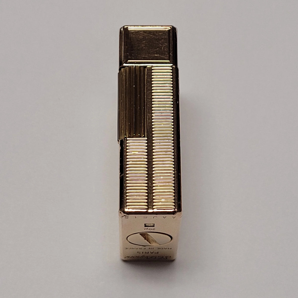 S.T. Dupont Ligne 1 Gold Plated Ribbed Columns Lighter