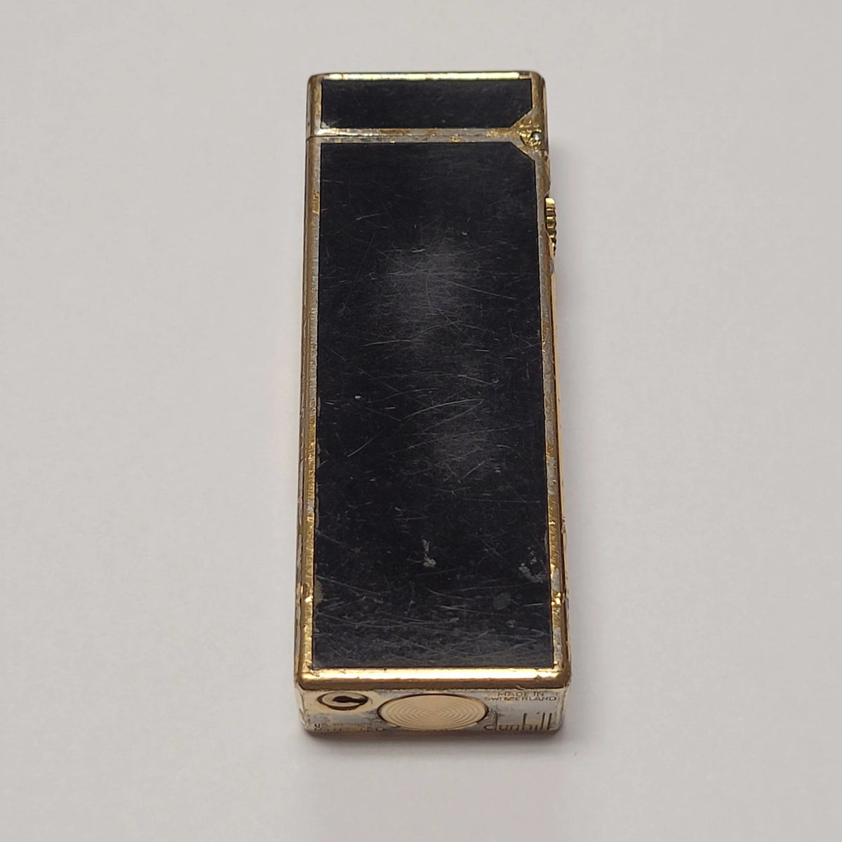 Alfred Dunhill Rollagas Gold Plated & Black Lacquer Lighter