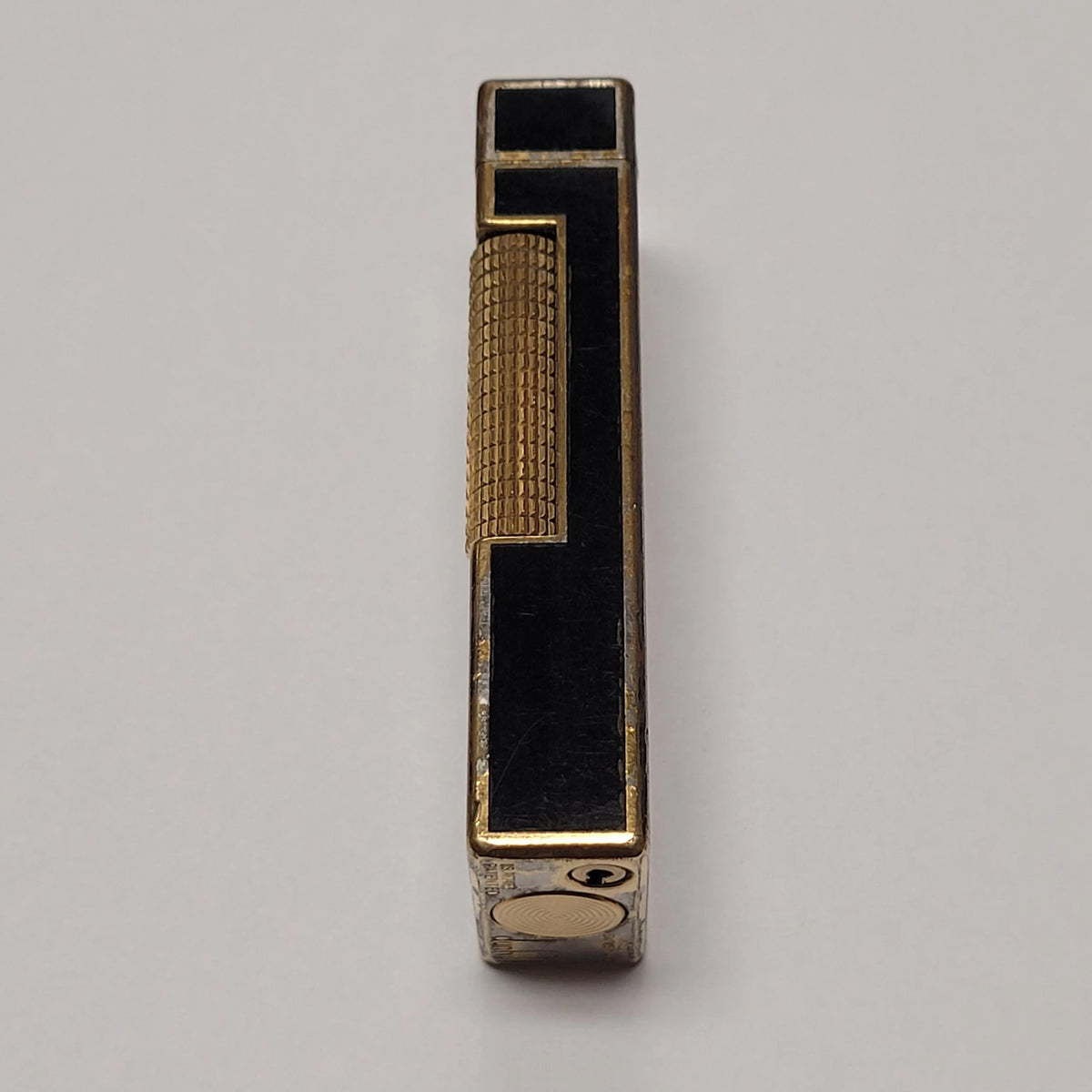 Alfred Dunhill Rollagas Gold Plated & Black Lacquer Lighter