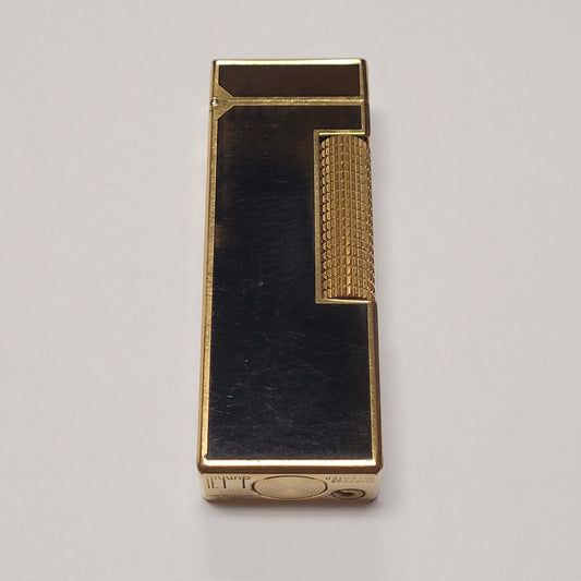 Alfred Dunhill Rollagas Two-Tone Brown Lacquer & Gold Plated Lighter