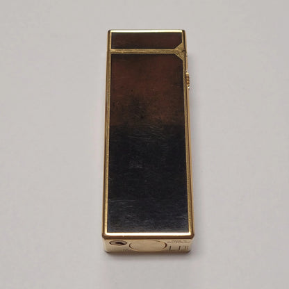 Alfred Dunhill Rollagas Two-Tone Brown Lacquer & Gold Plated Lighter
