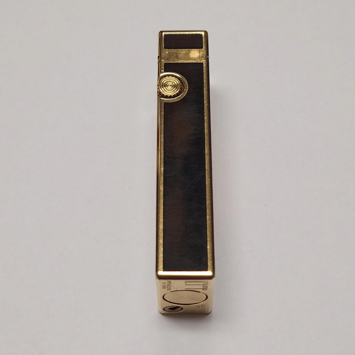 Alfred Dunhill Rollagas Two-Tone Brown Lacquer & Gold Plated Lighter