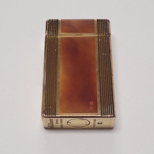 S.T. Dupont Ligne 1 Tortoise Lacquer & Gold Plated Lighter