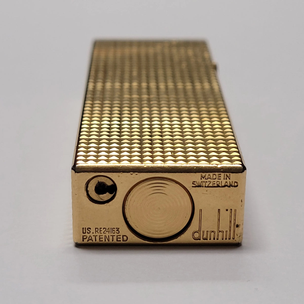 Alfred Dunhill Rollagas Gold Plated Hobnail Lighter