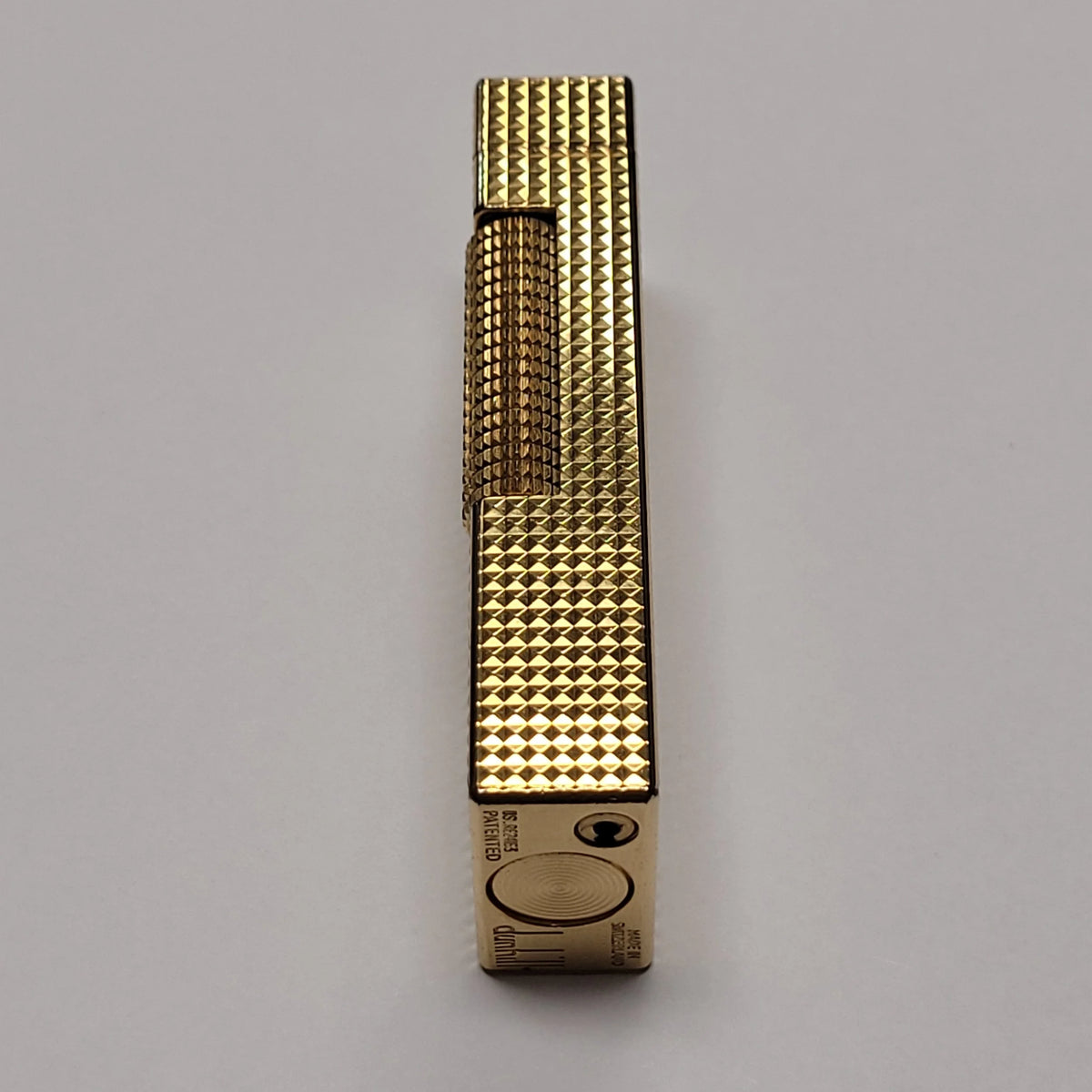 Alfred Dunhill Rollagas Gold Plated Hobnail Lighter