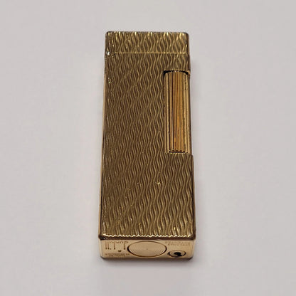 Alfred Dunhill Rollagas Gold Plated & Wavy Lighter
