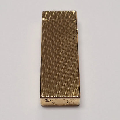 Alfred Dunhill Rollagas Gold Plated & Wavy Lighter