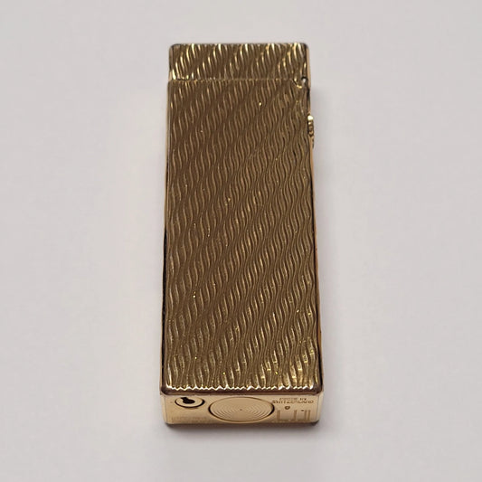 Alfred Dunhill Rollagas Gold Plated & Wavy Lighter