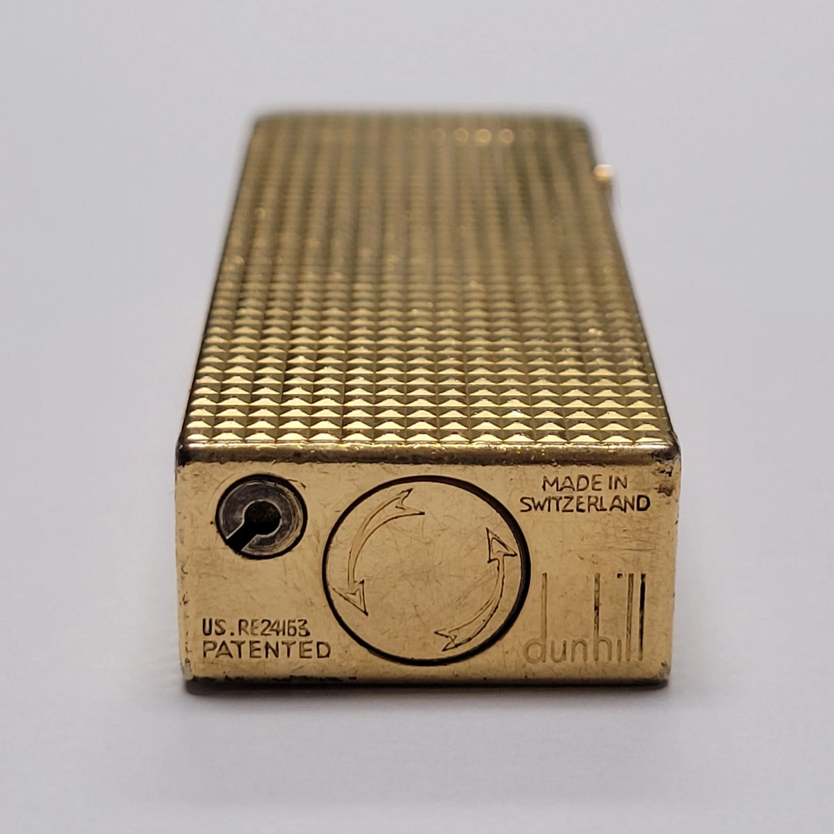 1960s Alfred Dunhill Rollagas Gold Plated & Hobnail Lighter