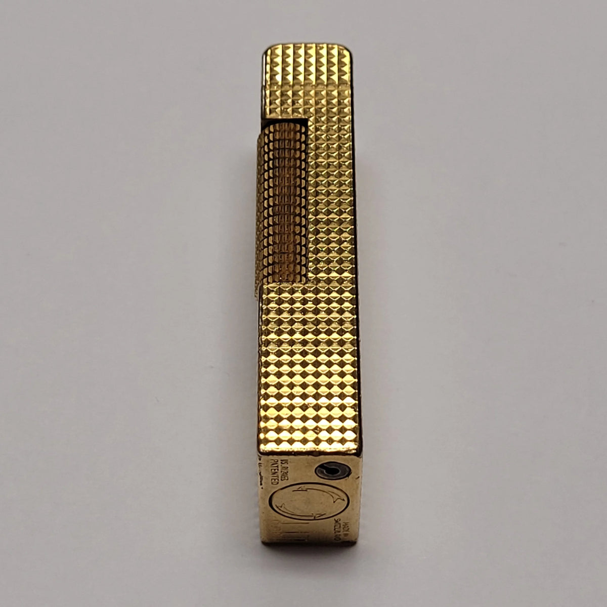 1960s Alfred Dunhill Rollagas Gold Plated & Hobnail Lighter