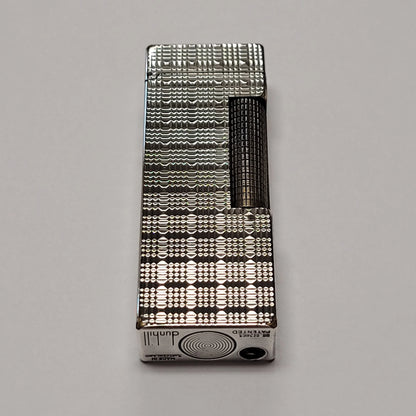 Alfred Dunhill Rollagas Silver Plated & Square Tartan Lighter