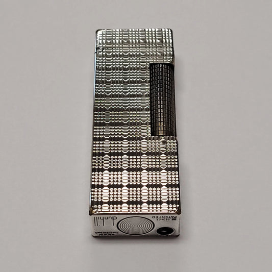 Alfred Dunhill Rollagas Silver Plated & Square Tartan Lighter