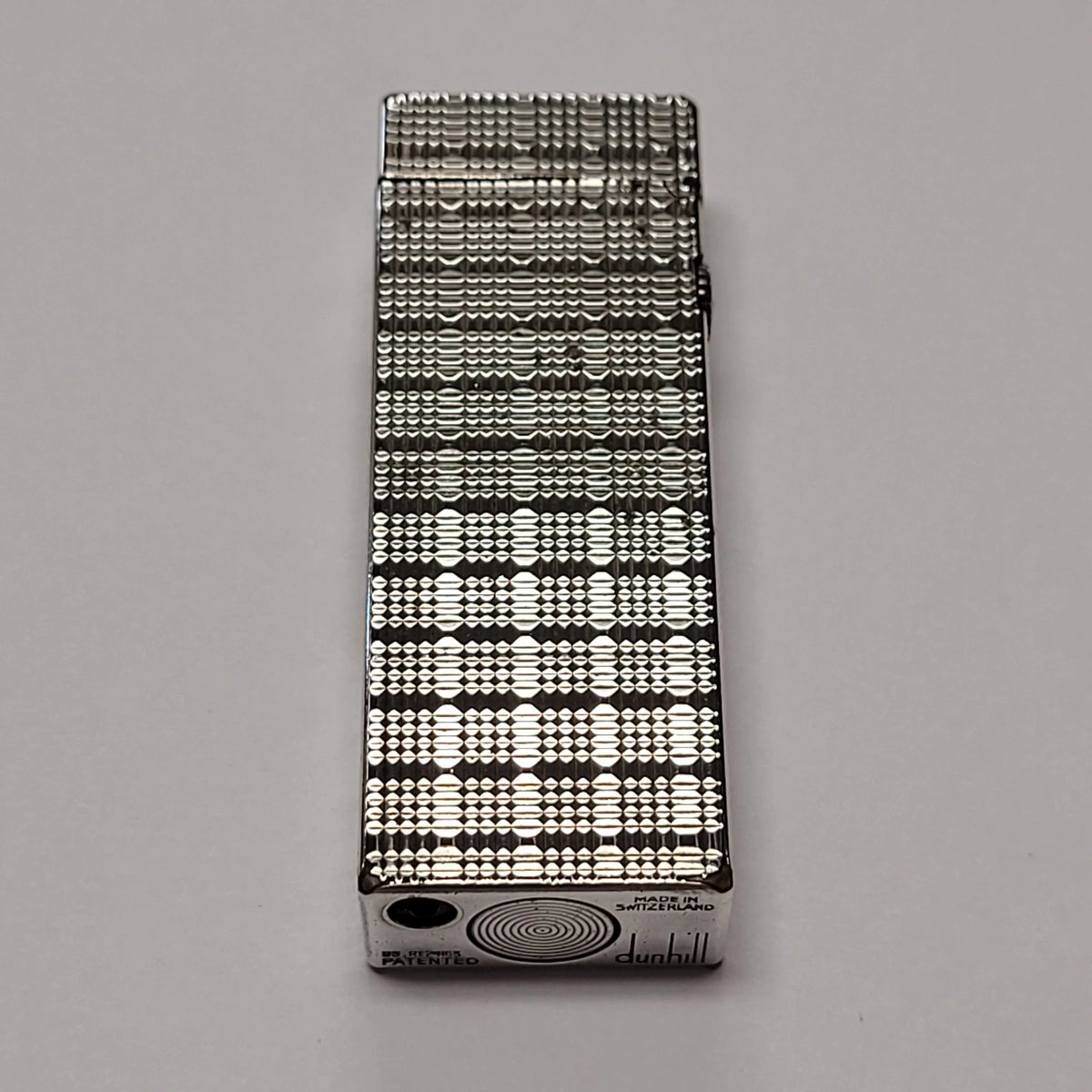 Alfred Dunhill Rollagas Silver Plated & Square Tartan Lighter