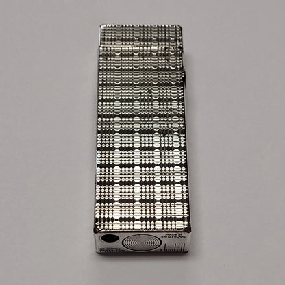Alfred Dunhill Rollagas Silver Plated & Square Tartan Lighter