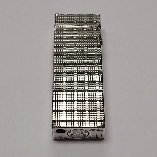 Alfred Dunhill Rollagas Silver Plated & Square Tartan Lighter