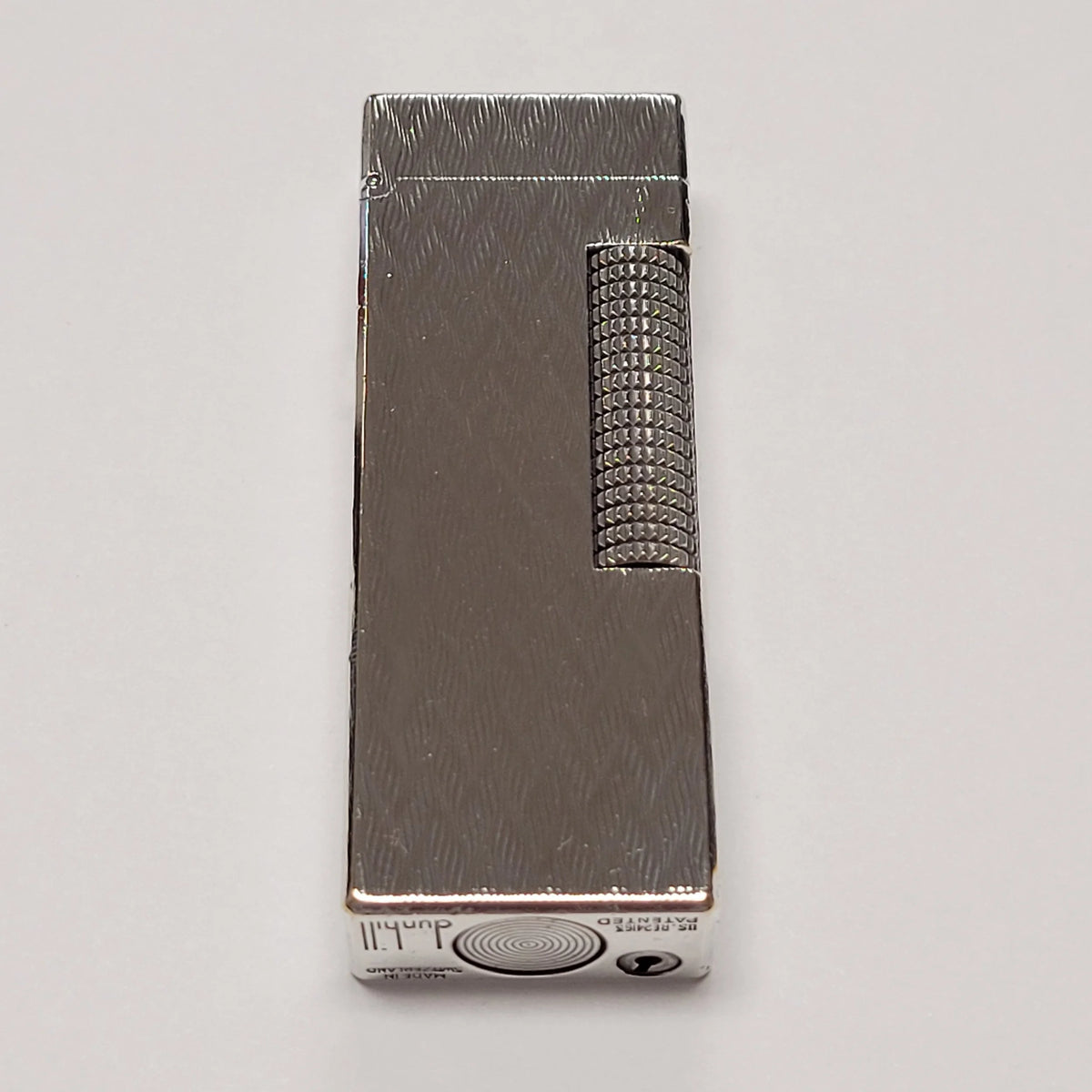 Alfred Dunhill Rollagas Silver Plated & Chevron Lighter