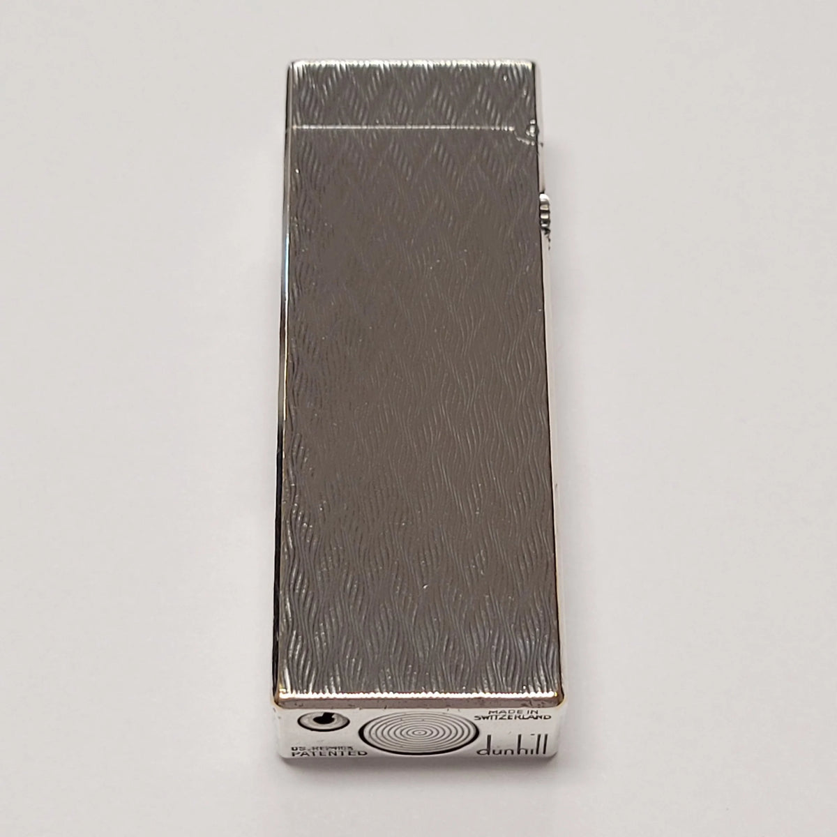 Alfred Dunhill Rollagas Silver Plated & Chevron Lighter
