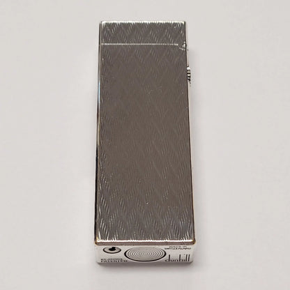 Alfred Dunhill Rollagas Silver Plated & Chevron Lighter