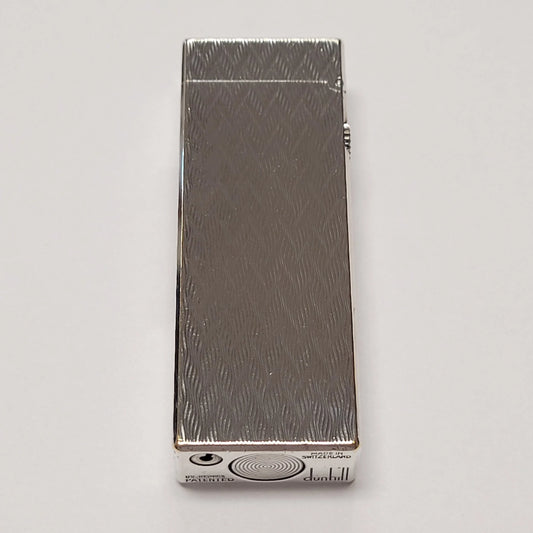 Alfred Dunhill Rollagas Silver Plated & Chevron Lighter