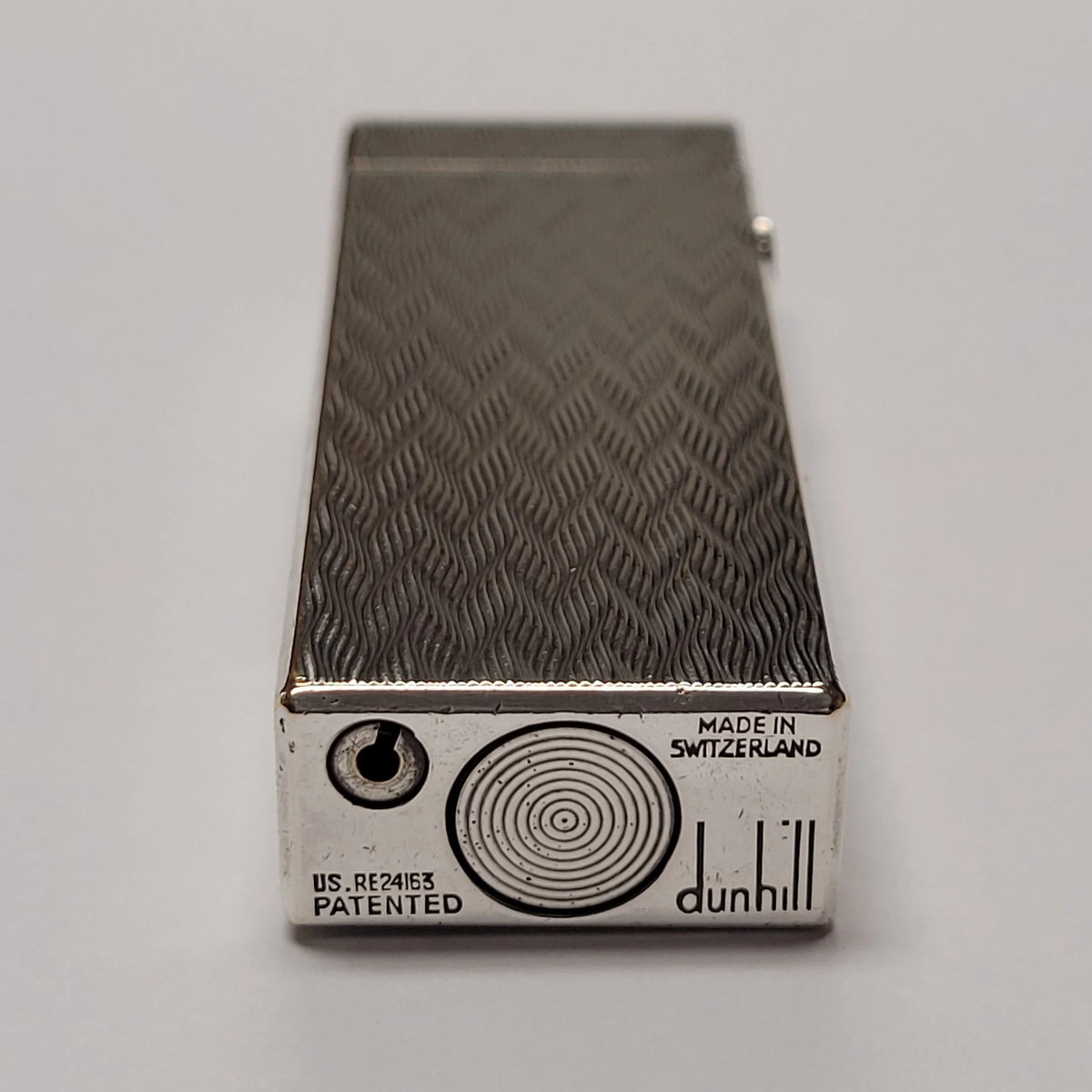 Alfred Dunhill Rollagas Silver Plated & Chevron Lighter