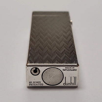 Alfred Dunhill Rollagas Silver Plated & Chevron Lighter