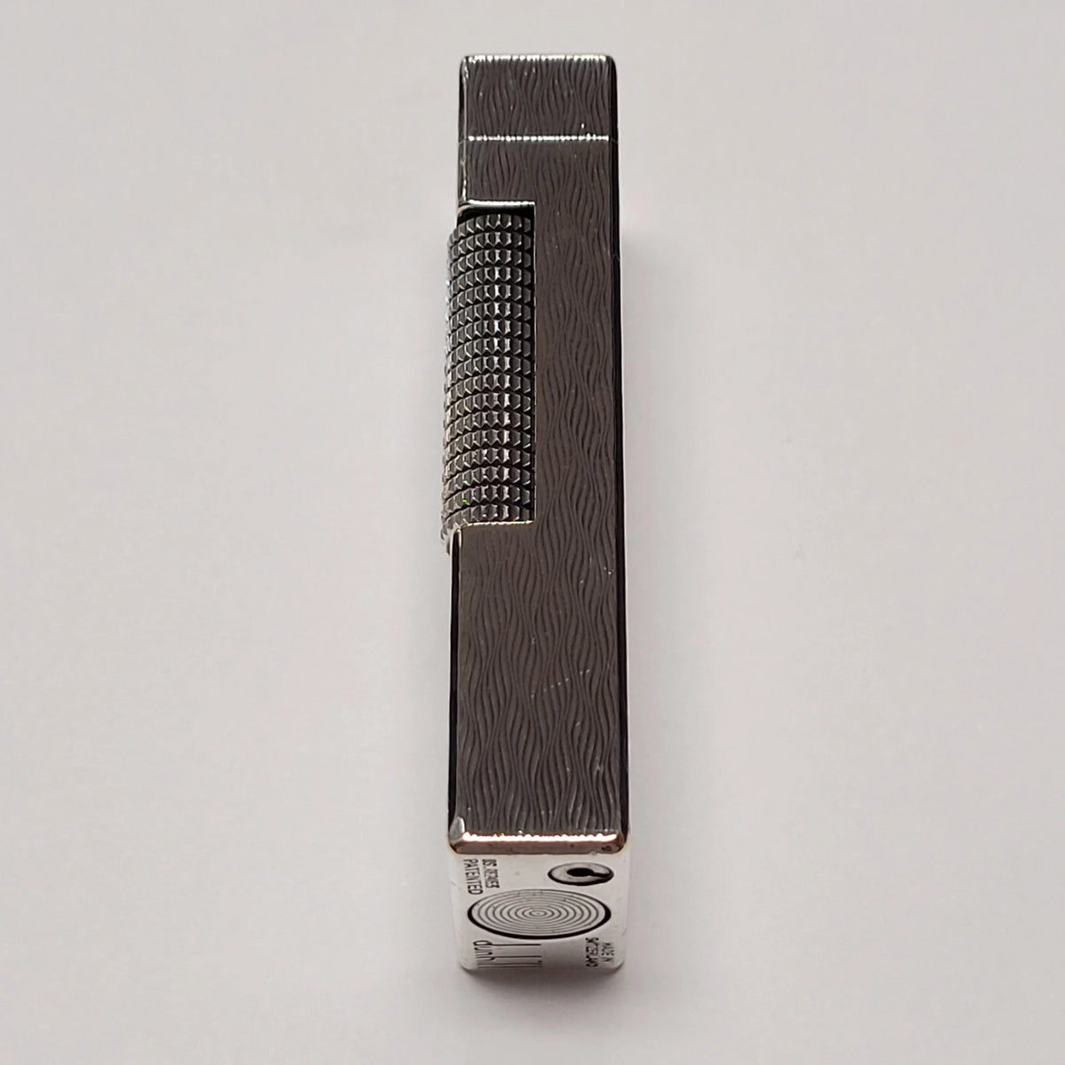 Alfred Dunhill Rollagas Silver Plated & Chevron Lighter
