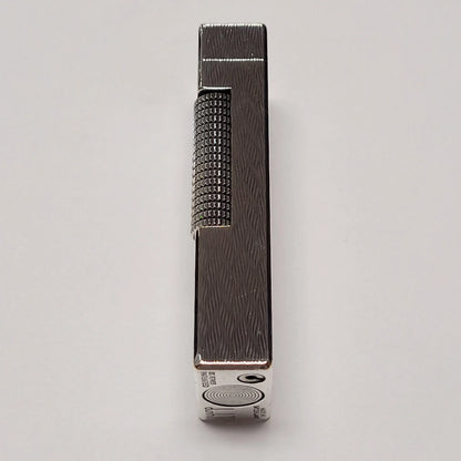 Alfred Dunhill Rollagas Silver Plated & Chevron Lighter