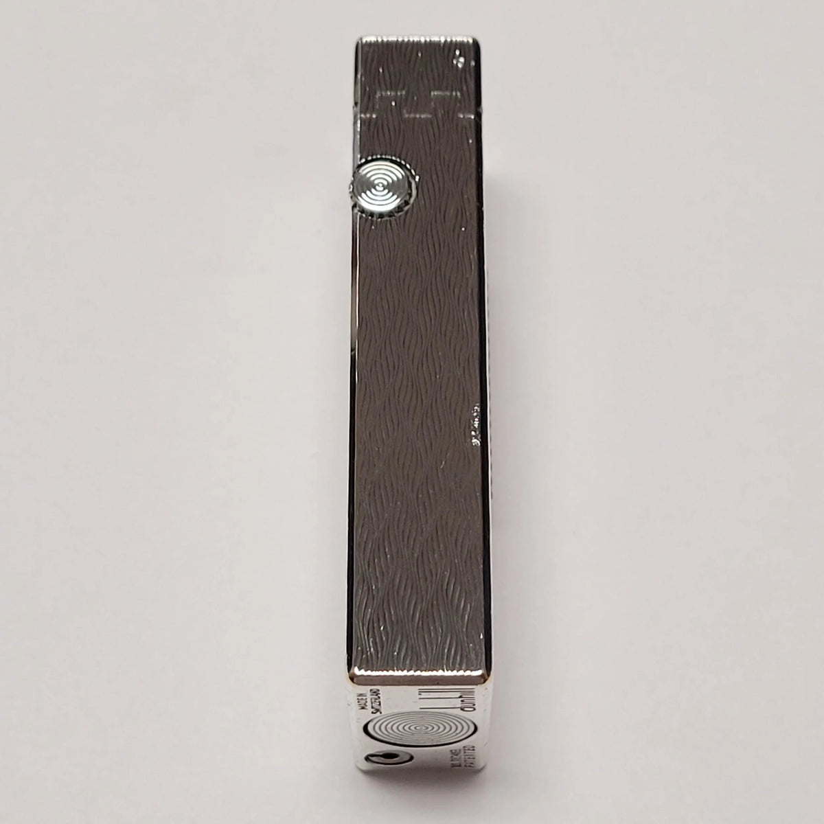 Alfred Dunhill Rollagas Silver Plated & Chevron Lighter