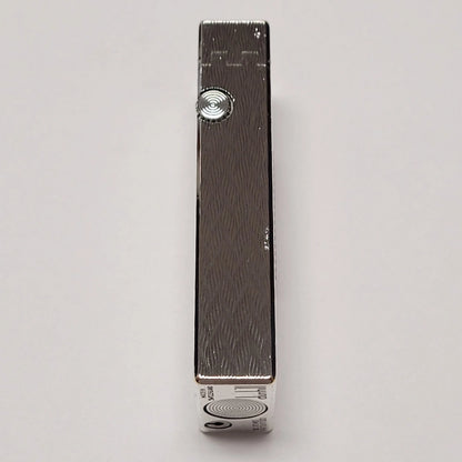 Alfred Dunhill Rollagas Silver Plated & Chevron Lighter
