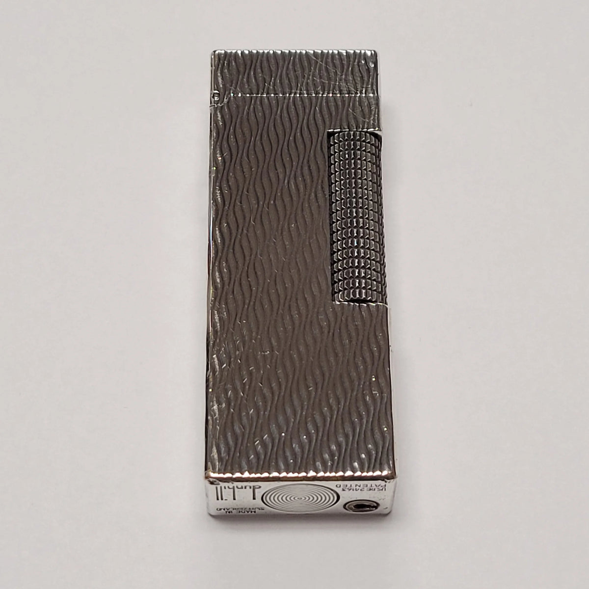 1970s Alfred Dunhill Rollagas Silver Plated & Wavy Lines Lighter
