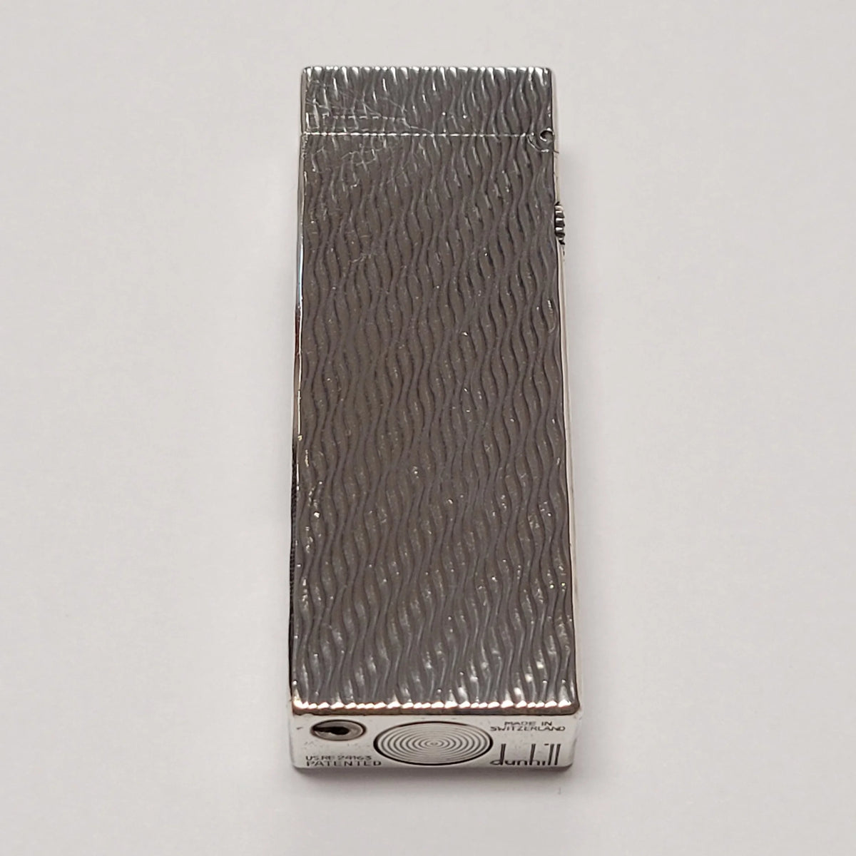 1970s Alfred Dunhill Rollagas Silver Plated & Wavy Lines Lighter