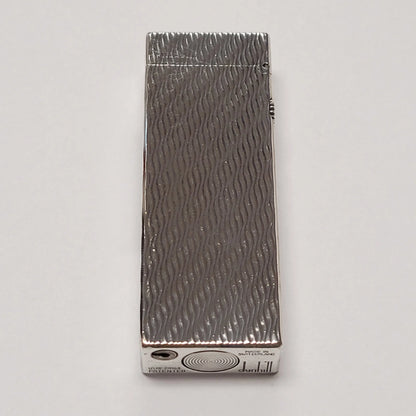 1970s Alfred Dunhill Rollagas Silver Plated & Wavy Lines Lighter