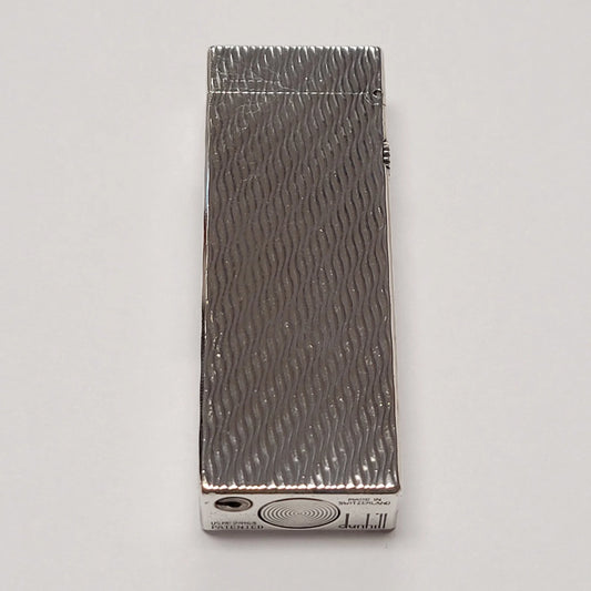 1970s Alfred Dunhill Rollagas Silver Plated & Wavy Lines Lighter